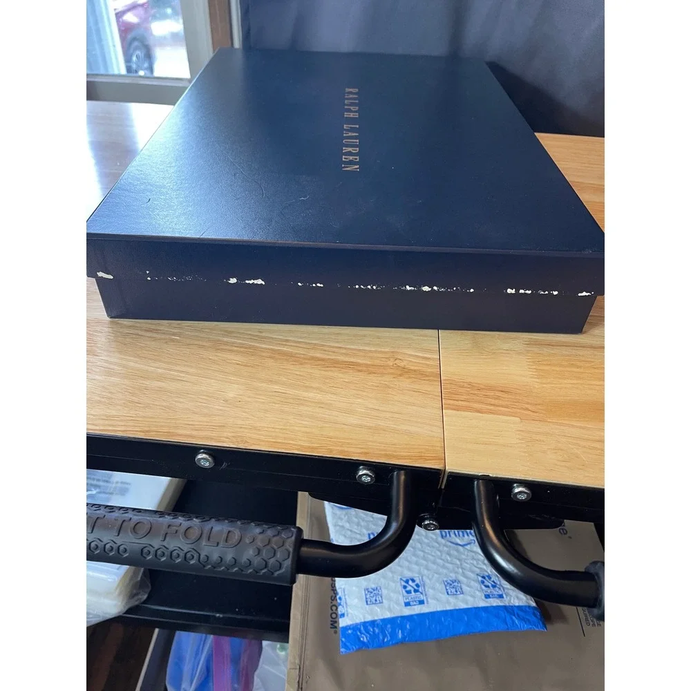 Ralph‎ Lauren Navy Blue Gold Logo Large Gift Presentation Storage Box 19x13x3.5